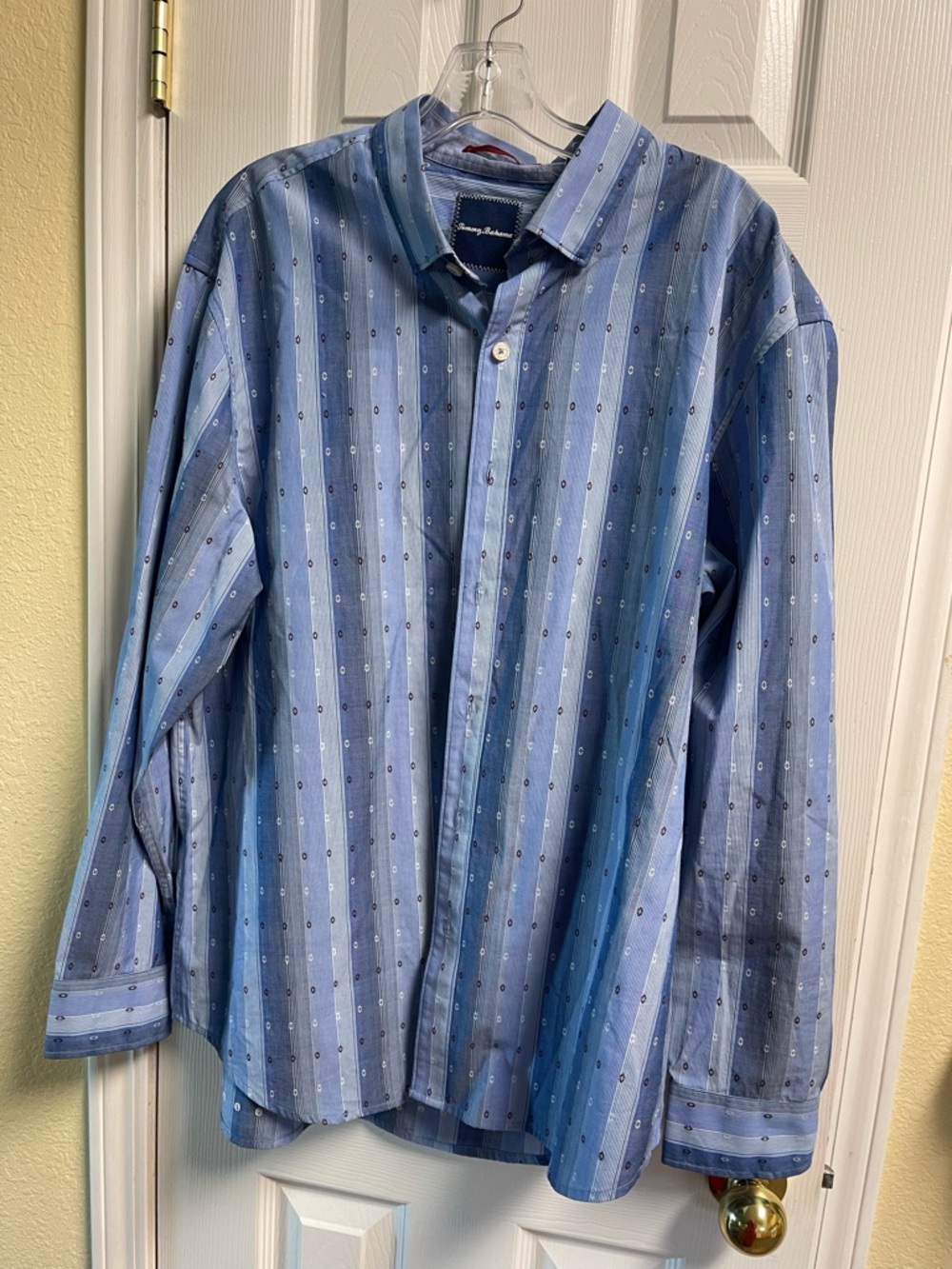 Tommy Bahama Light and Dark Blue Vertical Stripe Dress Shirt